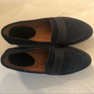 Anthropologie Latigo Loafer Navy Blue Suede 7